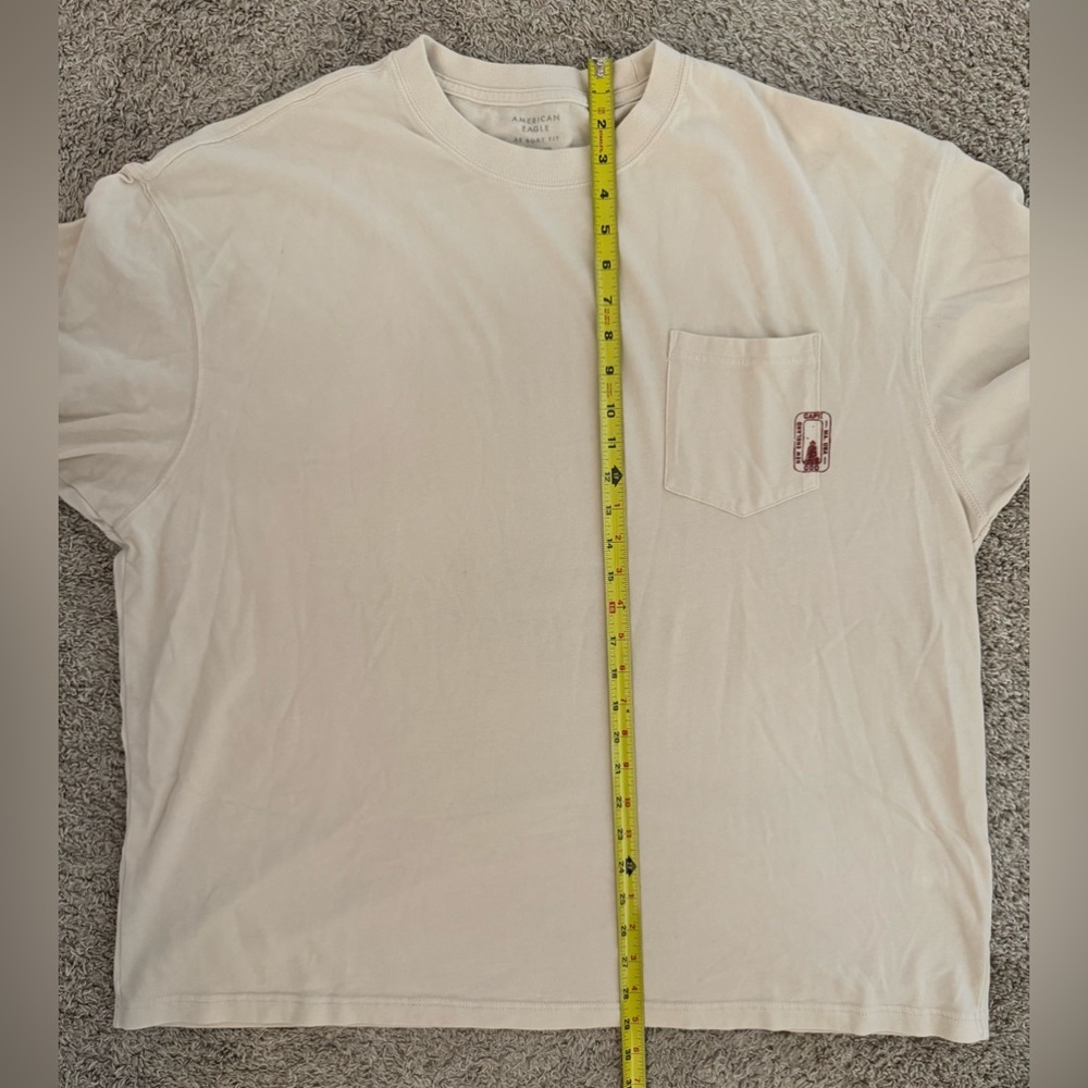 American Eagle Men’s Boxy Nautical Graphic Cream T-Shirt Size XXL - Picture 9 of 9